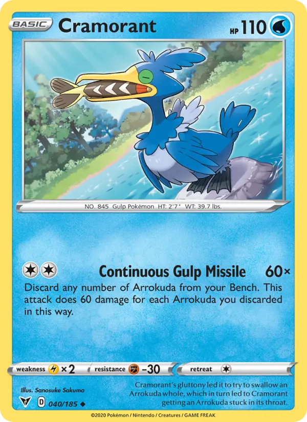 Cramorant Uncommon Pokemon card #40 from Vivid Voltage