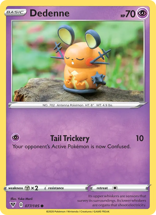 Dedenne Common Pokemon card #77 from Vivid Voltage