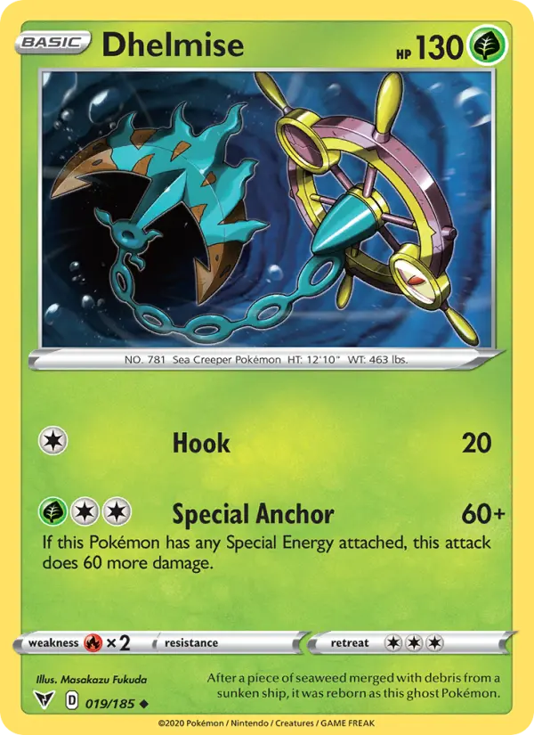 Dhelmise Uncommon Pokemon card #19 from Vivid Voltage