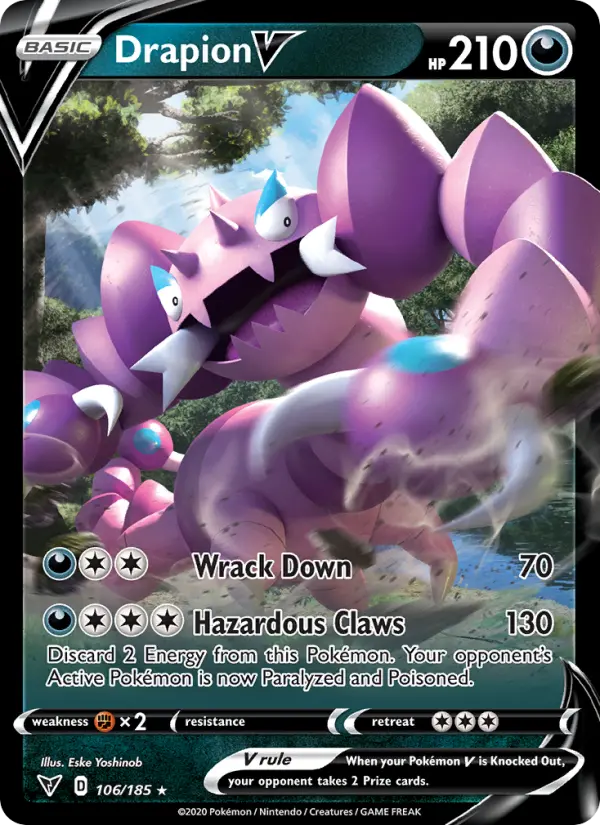 Drapion V Holo Rare V Pokemon card #106 from Vivid Voltage