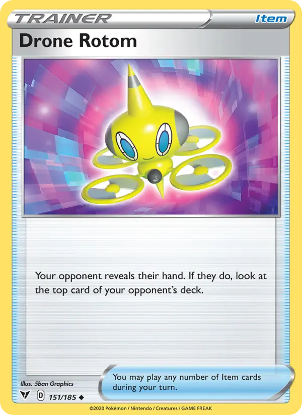 Drone Rotom Uncommon Pokemon card #151 from Vivid Voltage