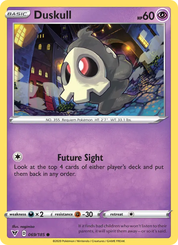 Duskull Common Pokemon card #69 from Vivid Voltage