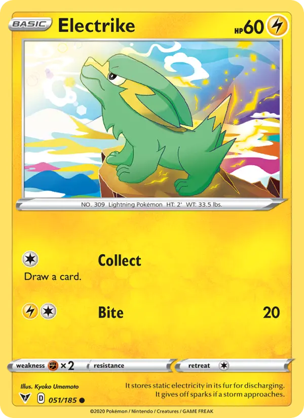 Electrike Common Pokemon card #51 from Vivid Voltage