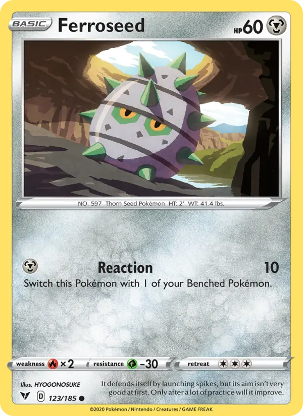 Ferroseed Common Pokemon card #123 from Vivid Voltage