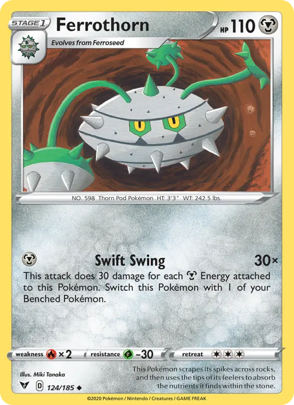 Ferrothorn Uncommon Pokemon card #124 from Vivid Voltage