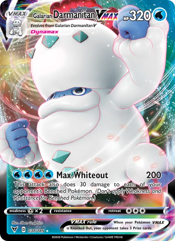 Galarian Darmanitan VMAX Holo Rare VMAX Pokemon card #37 from Vivid Voltage