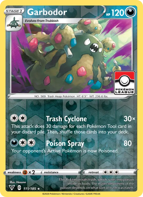Garbodor Rare Pokemon card #111 from Vivid Voltage