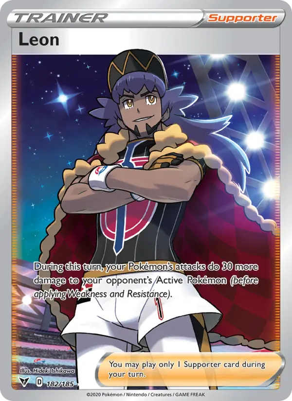 Leon Ultra Rare Pokemon card #182 from Vivid Voltage