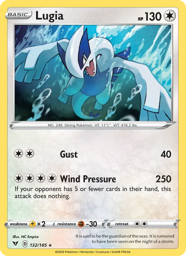Lugia Holo Rare Pokemon card #132 from Vivid Voltage