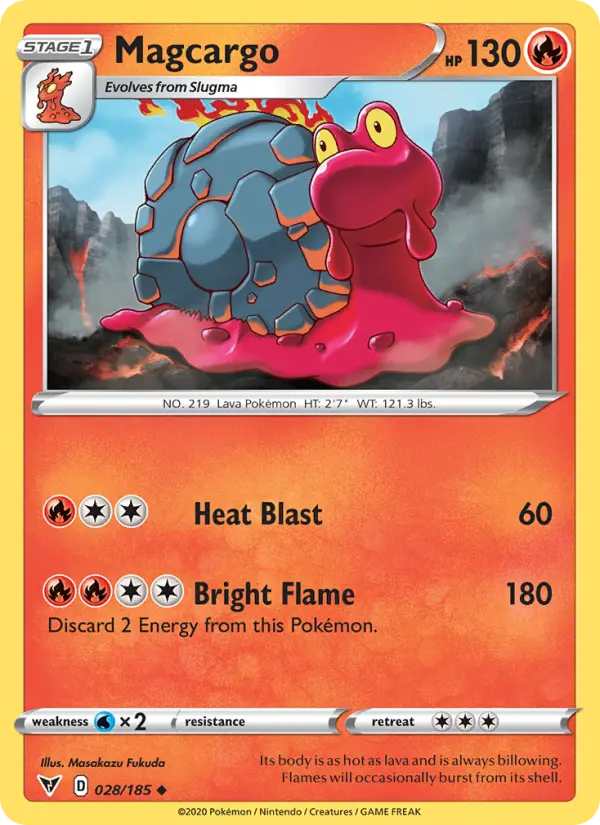 Magcargo Uncommon Pokemon card #28 from Vivid Voltage