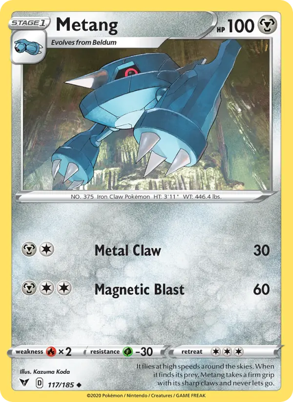 Metang Uncommon Pokemon card #117 from Vivid Voltage