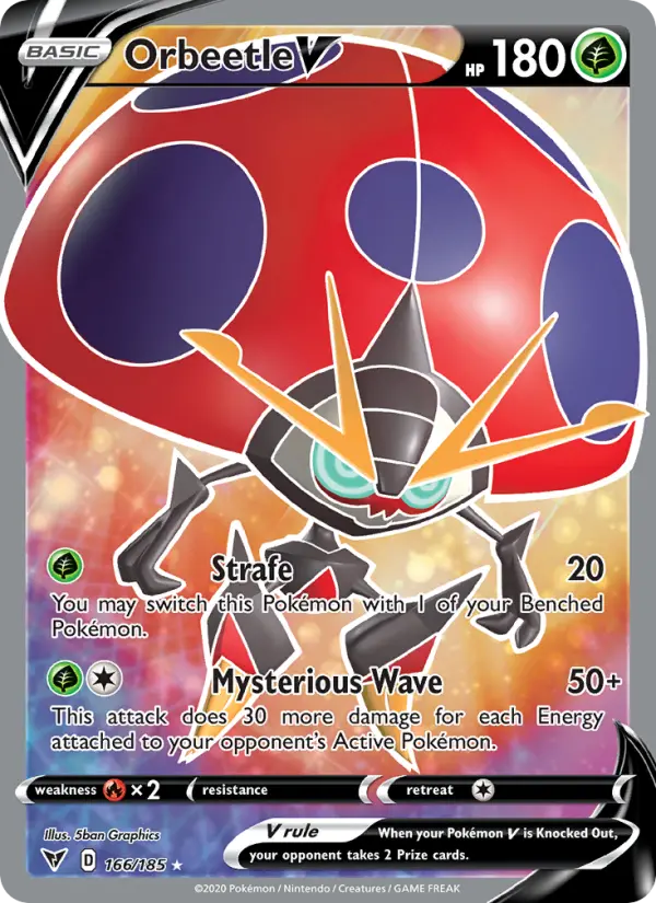 Orbeetle V Ultra Rare Pokemon card #166 from Vivid Voltage