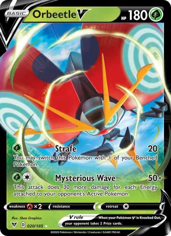 Orbeetle V Holo Rare V Pokemon card #20 from Vivid Voltage