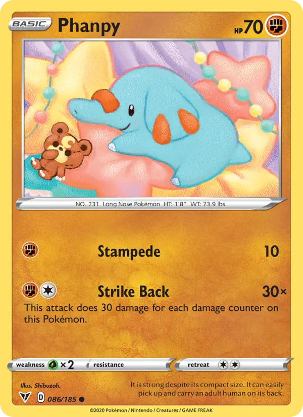 Phanpy Common Pokemon card #86 from Vivid Voltage
