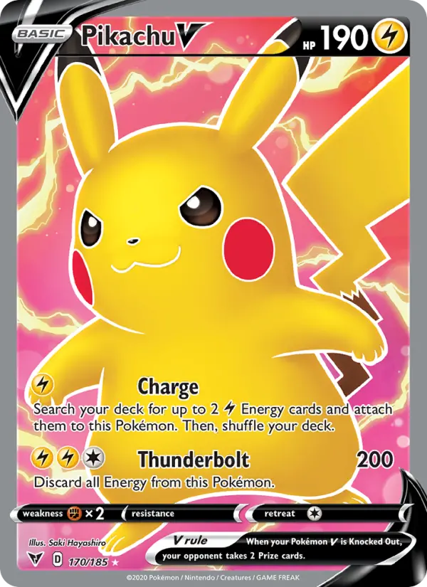 Pikachu V Ultra Rare Pokemon card #170 from Vivid Voltage