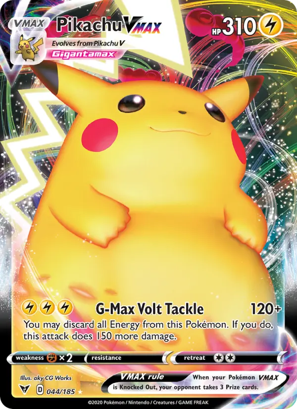 Pikachu VMAX Holo Rare VMAX Pokemon card #44 from Vivid Voltage