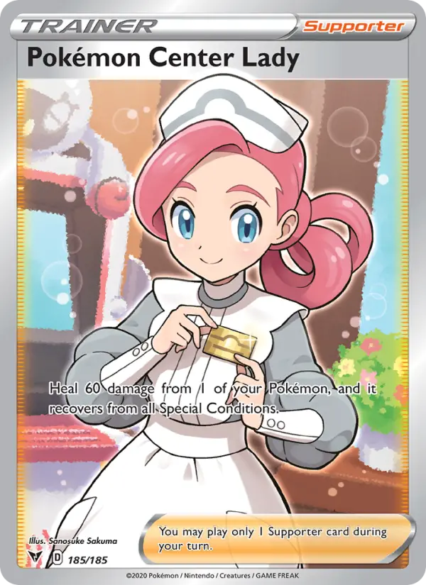 Pokémon Center Lady Ultra Rare Pokemon card #185 from Vivid Voltage