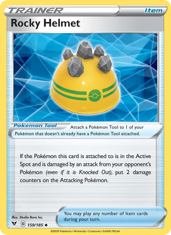 Rocky Helmet Uncommon Pokemon card #159 from Vivid Voltage
