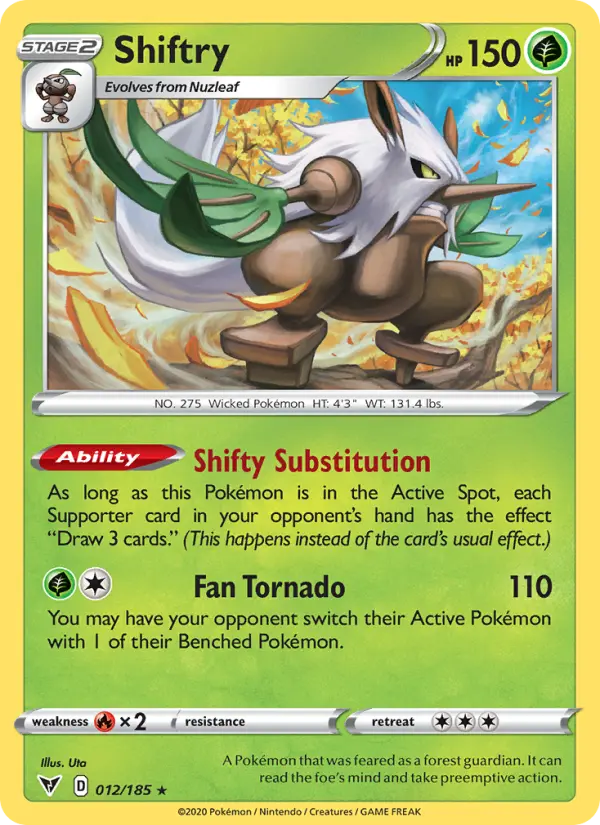 Shiftry Rare Pokemon card #12 from Vivid Voltage