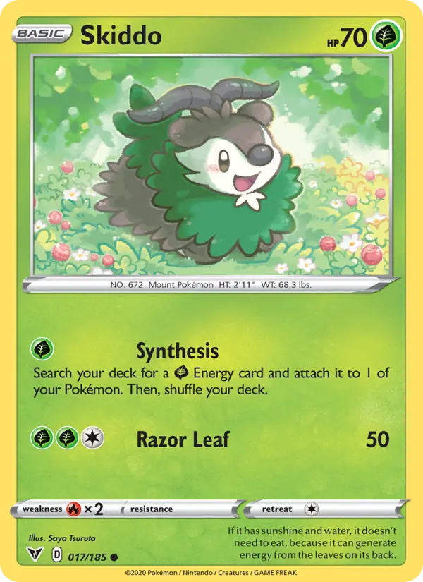 Skiddo Common Pokemon card #17 from Vivid Voltage