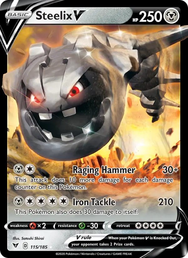 Steelix V Holo Rare V Pokemon card #115 from Vivid Voltage