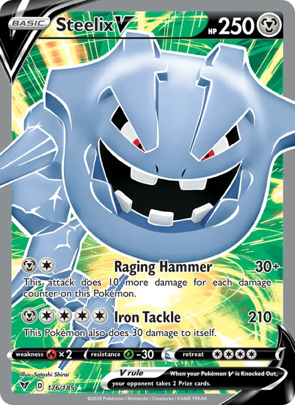 Steelix V Ultra Rare Pokemon card #176 from Vivid Voltage