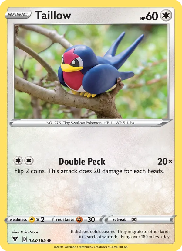 Taillow Common Pokemon card #133 from Vivid Voltage