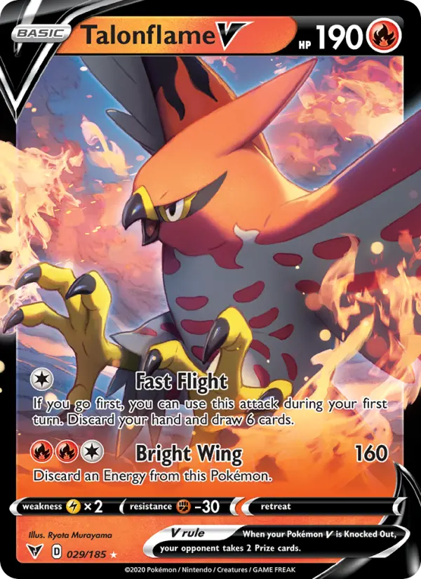 Talonflame V Holo Rare V Pokemon card #29 from Vivid Voltage
