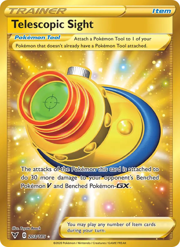 Telescopic Sight Secret Rare Pokemon card #203 from Vivid Voltage