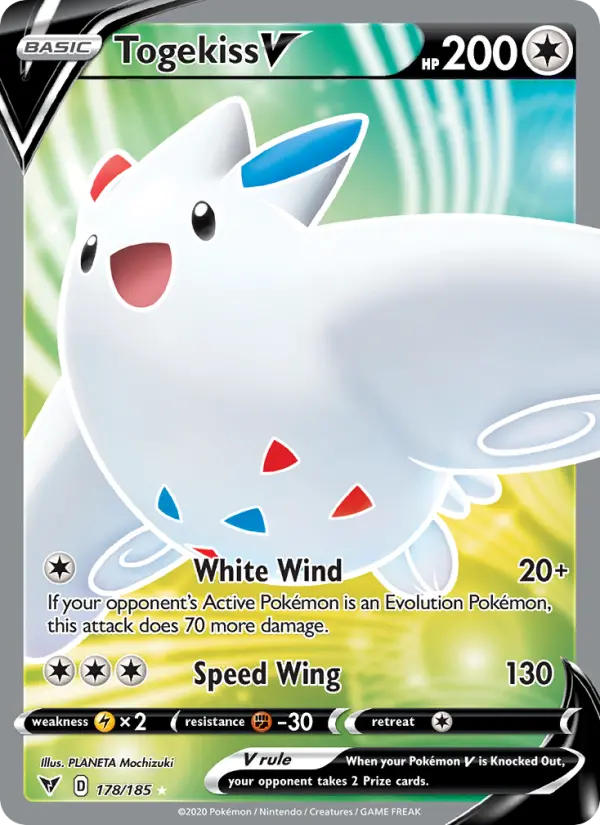 Togekiss V Ultra Rare Pokemon card #178 from Vivid Voltage