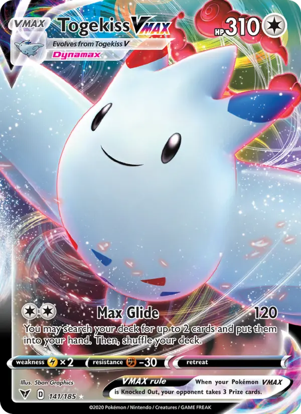 Togekiss VMAX Holo Rare VMAX Pokemon card #141 from Vivid Voltage
