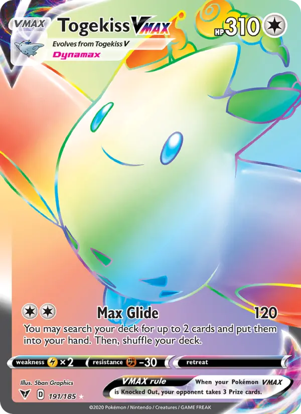 Togekiss VMAX Secret Rare Pokemon card #191 from Vivid Voltage