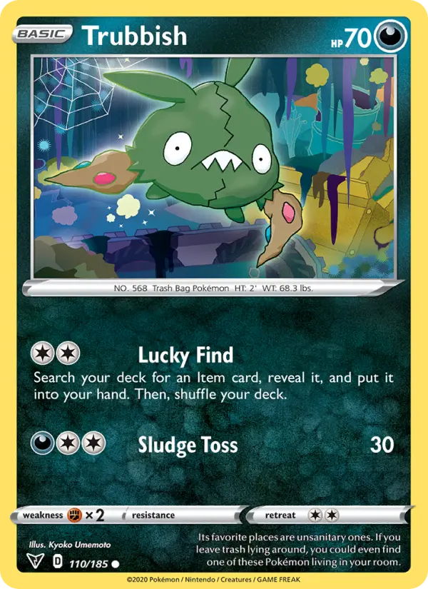 Trubbish Common Pokemon card #110 from Vivid Voltage