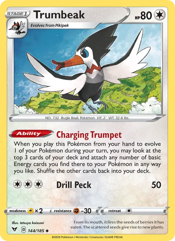 Trumbeak Pokemon card artwork
