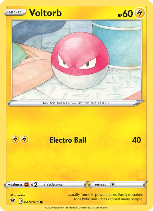 Voltorb Common Pokemon card #45 from Vivid Voltage