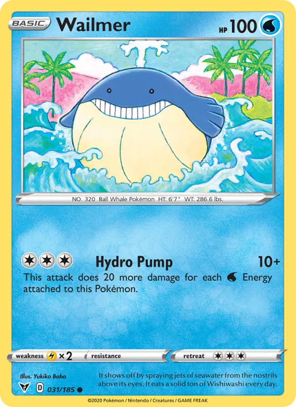 Wailmer Common Pokemon card #31 from Vivid Voltage