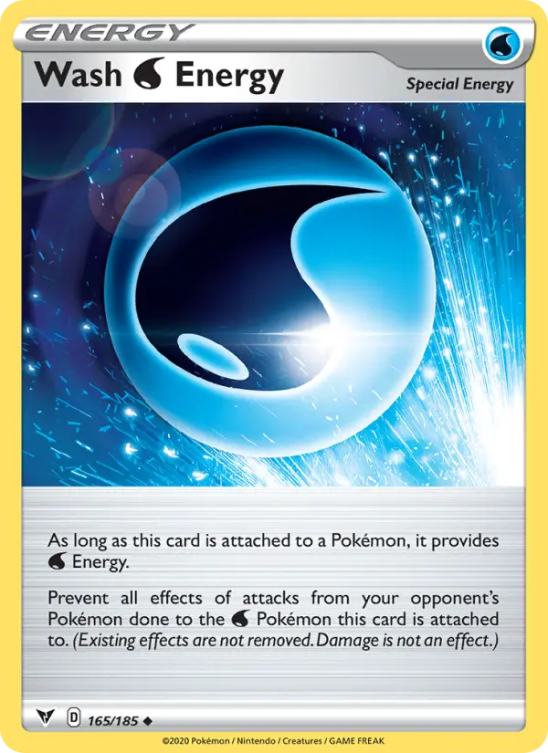 Wash Water Energy Uncommon Pokemon card #165 from Vivid Voltage