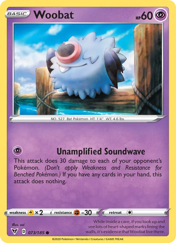 Woobat Common Pokemon card #73 from Vivid Voltage