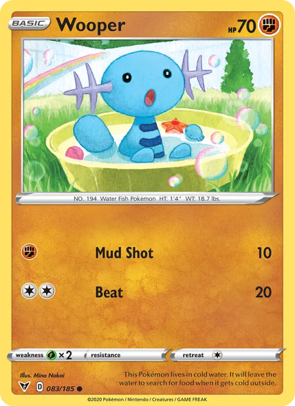 Wooper Common Pokemon card #83 from Vivid Voltage