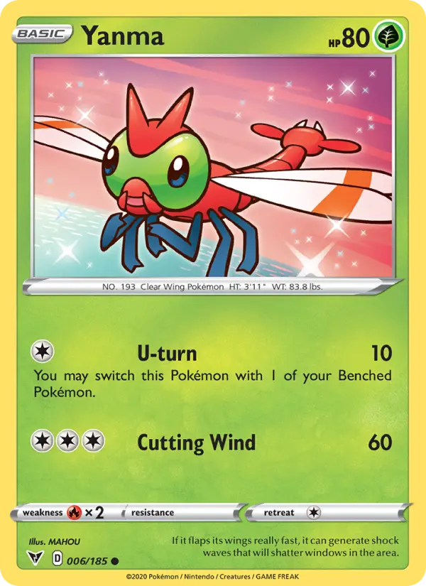 Yanma Common Pokemon card #6 from Vivid Voltage