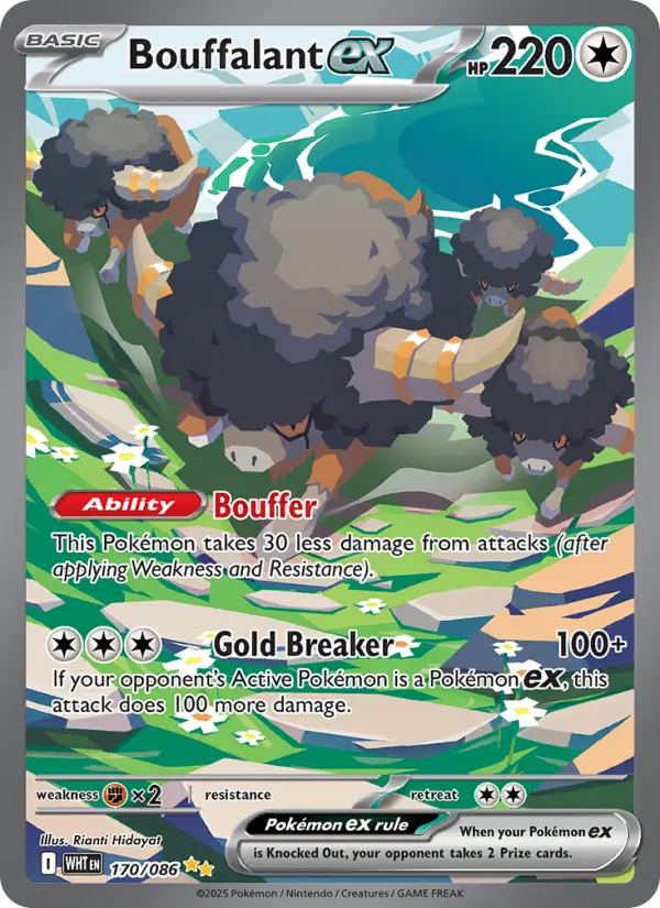 Bouffalant ex Special illustration rare Pokemon card #170 from White Flare