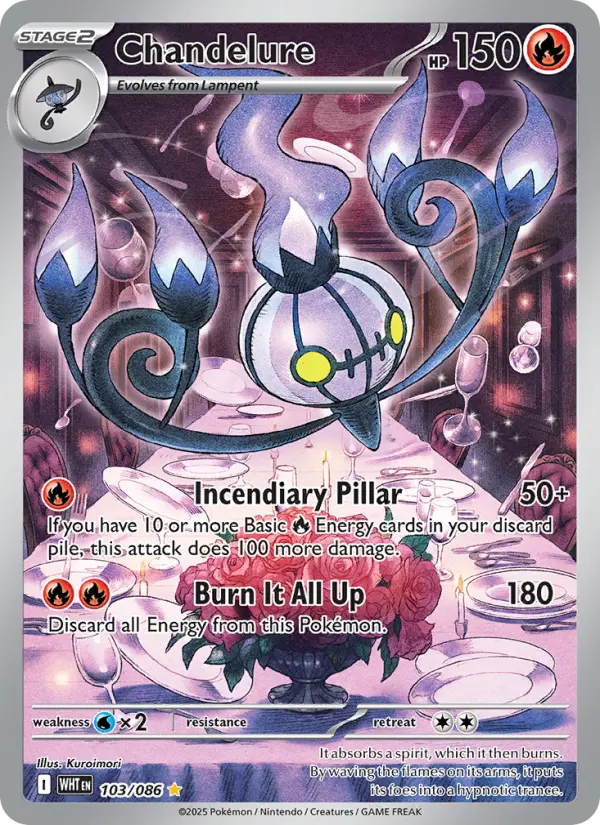 Chandelure Illustration rare Pokemon card #103 from White Flare
