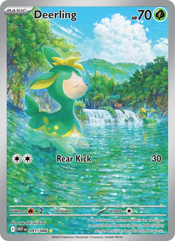 Deerling Illustration rare Pokemon card #091 from White Flare
