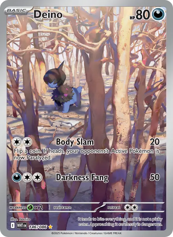 Deino Illustration rare Pokemon card #146 from White Flare