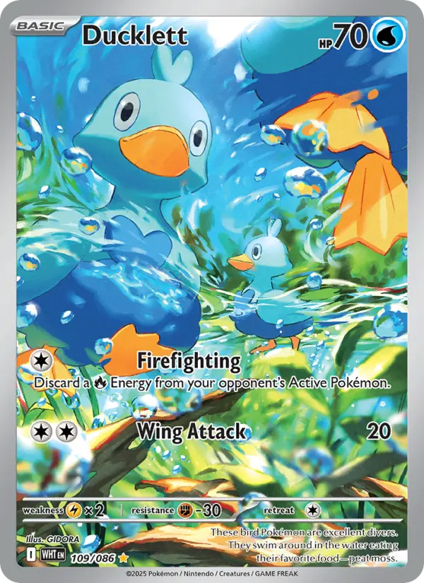 Ducklett Illustration rare Pokemon card #109 from White Flare
