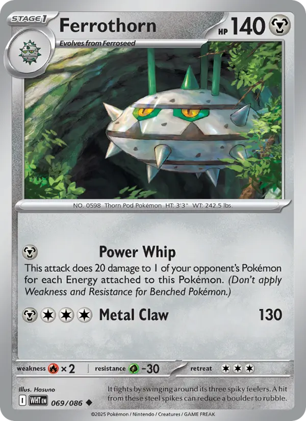 Ferrothorn Uncommon Pokemon card #069 from White Flare