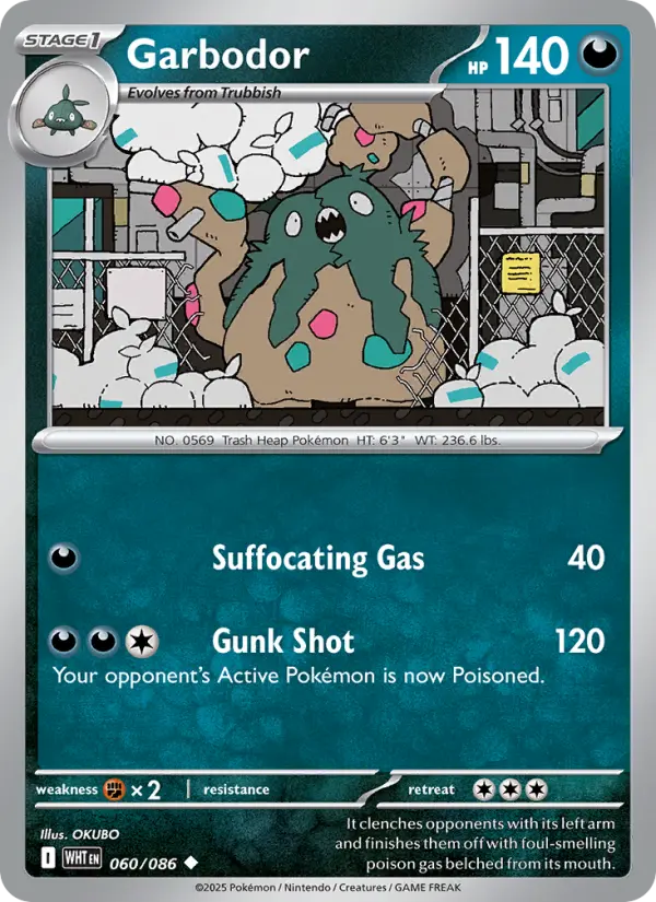Garbodor Uncommon Pokemon card #060 from White Flare