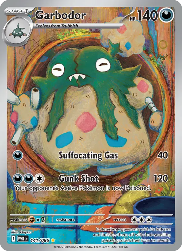Garbodor Illustration rare Pokemon card #141 from White Flare