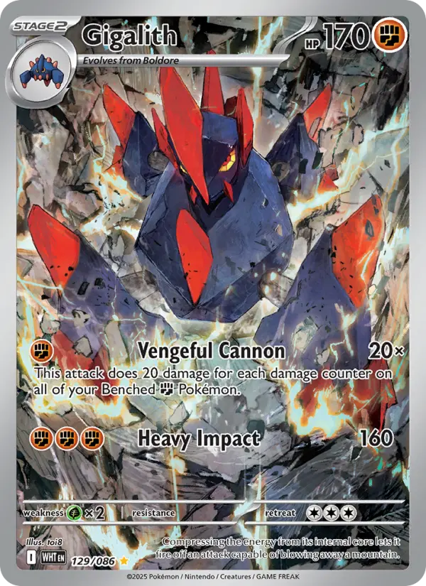Gigalith Illustration rare Pokemon card #129 from White Flare