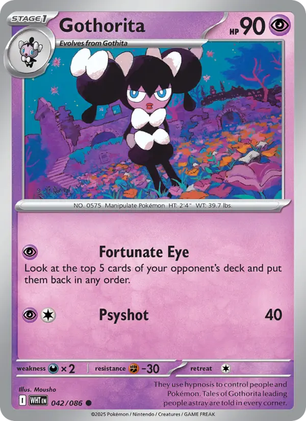 Gothorita Common Pokemon card #042 from White Flare
